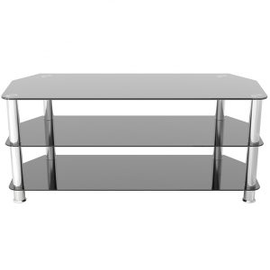 AVF Glass Floor Stand for TV’s upto 55″ Black/Chrome