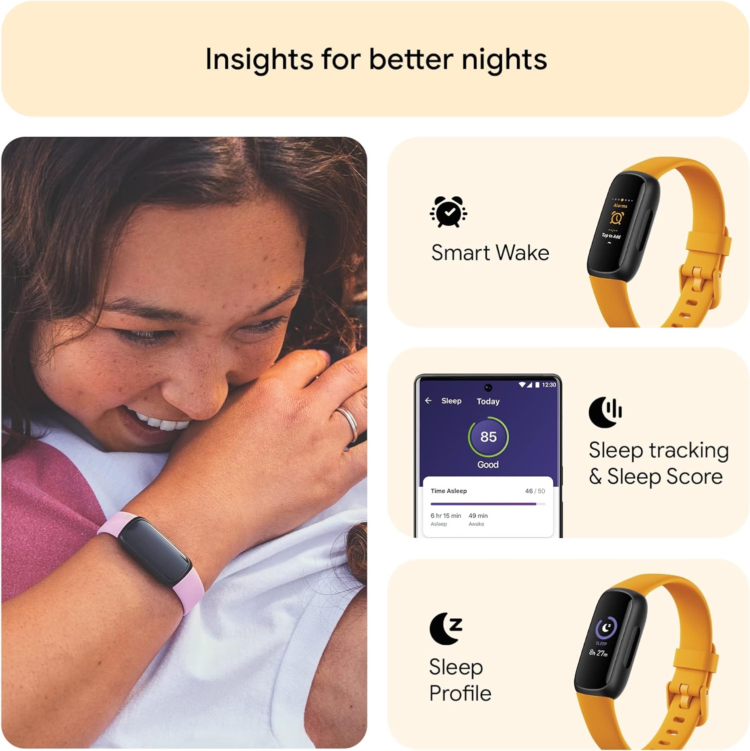 Fitbit Inspire 3 Activity Tracker | Morning Glow | FB424BKYW Fitbit Inspire 3 Activity Tracker | Morning Glow | FB424BKYW