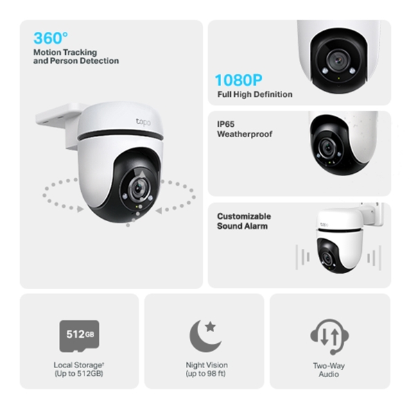 TP-Link Tapo Outdoor Security Camera | Pan & Tilt | TAPOC500 TP-Link Tapo Outdoor Security Camera | Pan & Tilt | TAPOC500