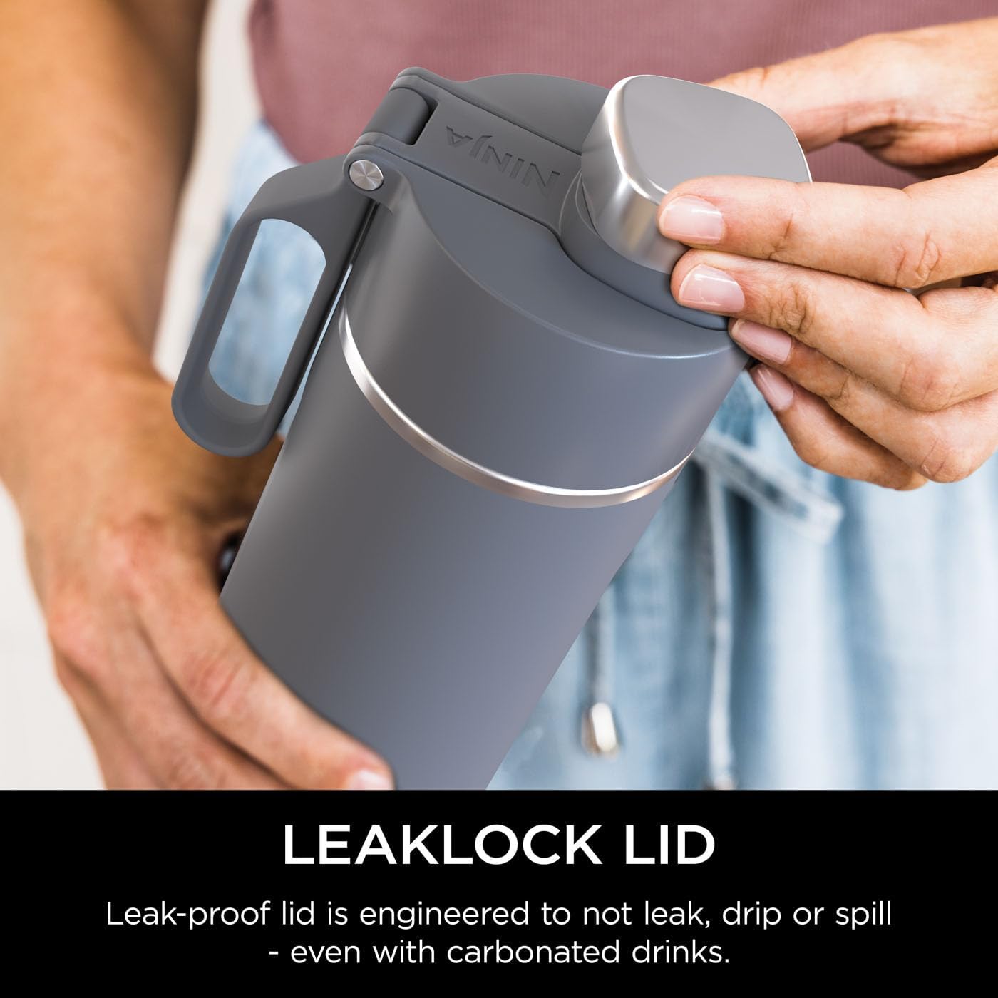 Ninja Thirsti 530ml Travel Bottle | Grey | DW1801EUUKGY Ninja Thirsti 530ml Travel Bottle | Grey | DW1801EUUKGY