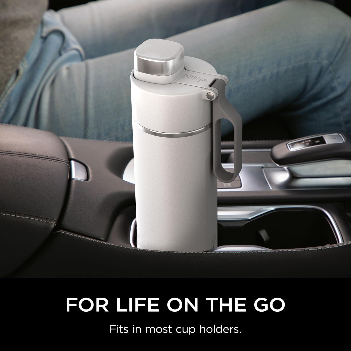 Ninja Thirsti 530ml Travel Bottle | White | DW1801EUUKWH Ninja Thirsti 530ml Travel Bottle | White | DW1801EUUKWH