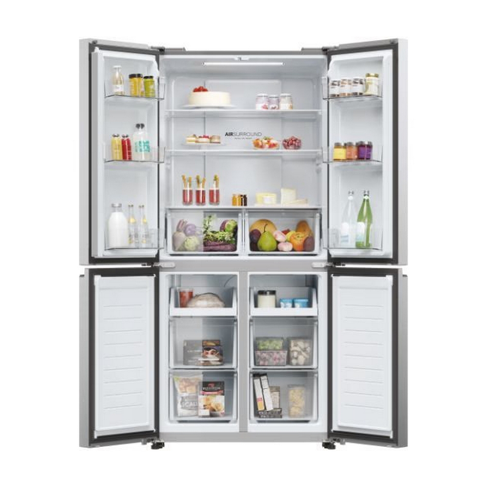 Haier Series 3 Cube 83 American Style Fridge Freezer I Silver I HCR3818ENMG Haier Series 3 Cube 83 American Style Fridge Freezer I Silver I HCR3818ENMG