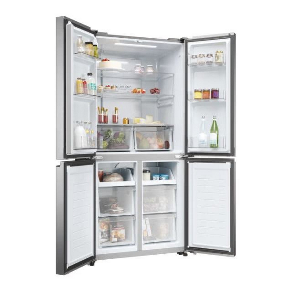 Haier Series 3 Cube 83 American Style Fridge Freezer I Silver I HCR3818ENMG Haier Series 3 Cube 83 American Style Fridge Freezer I Silver I HCR3818ENMG