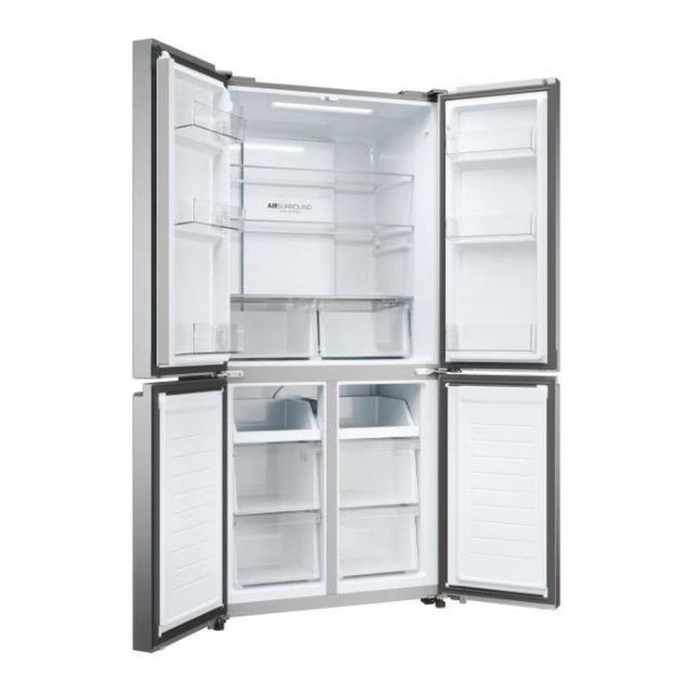 Haier Series 3 Cube 83 American Style Fridge Freezer I Silver I HCR3818ENMG Haier Series 3 Cube 83 American Style Fridge Freezer I Silver I HCR3818ENMG