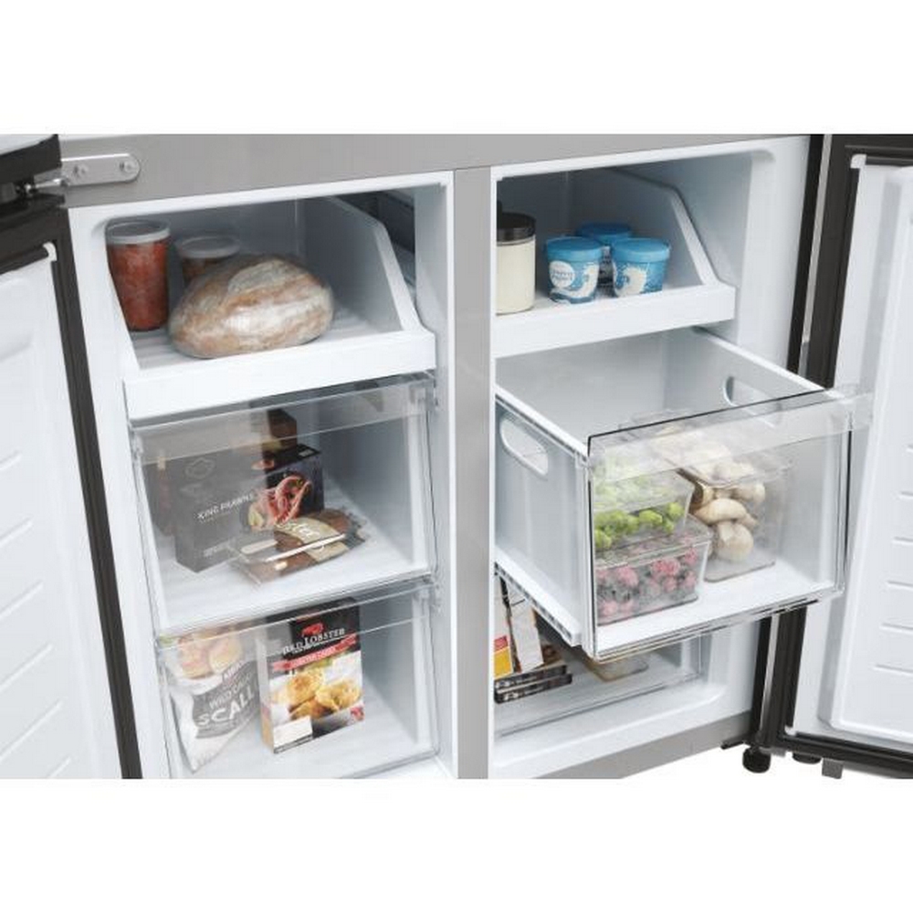 Haier Series 3 Cube 83 American Style Fridge Freezer I Silver I HCR3818ENMG Haier Series 3 Cube 83 American Style Fridge Freezer I Silver I HCR3818ENMG