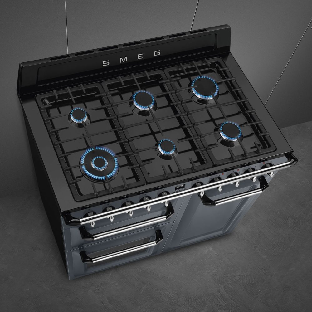 Smeg 100cm Victoria Triple Cavity Cooker | Duel Fuel | Slate Grey | TR103GR Smeg 100cm Victoria Triple Cavity Cooker | Duel Fuel | Slate Grey | TR103GR